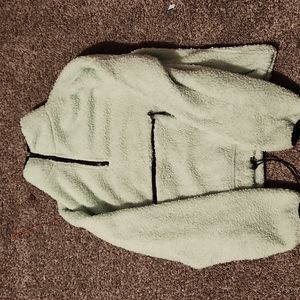 No boundaries lime green fluffy zip jacket